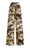 Oscar De La Renta Silk Twill Wide-leg Pants In Print