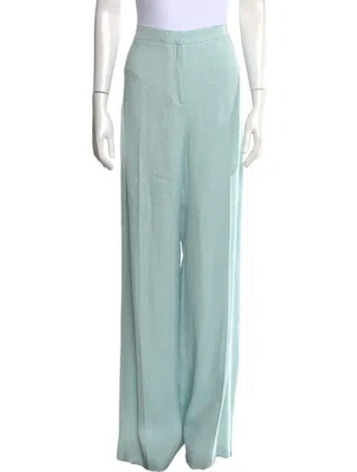 Pre-owned Oscar De La Renta Silk Wide Leg Pants In Multi