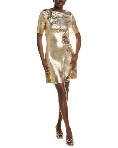 Oscar De La Renta Silk-blend Lace Embroidered Dress In Yellow