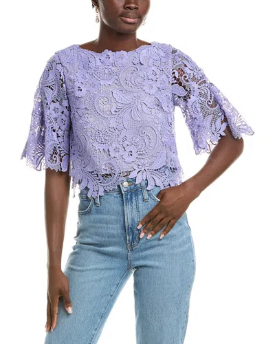 Oscar De La Renta Silk-lined Blouse In Purple
