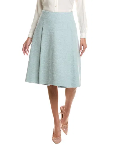 Oscar De La Renta Silk-lined Wool-blend Tweed Skirt In Blue