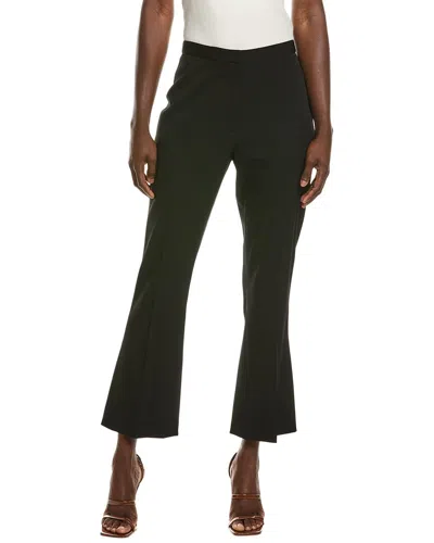 Oscar De La Renta Skinny Flare Silk-lined Wool-blend Pant In Black