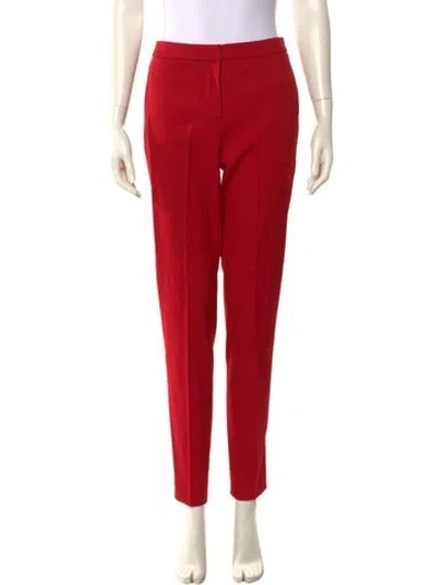 Pre-owned Oscar De La Renta Skinny Leg Pants In Red