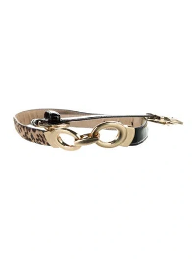 Pre-owned Oscar De La Renta Skinny Patent Leather Belt Kit In Black