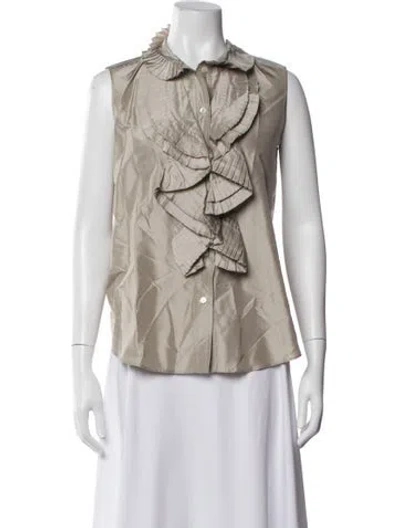Pre-owned Oscar De La Renta Sleeveless Blouse In Neutrals