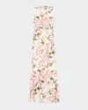 Oscar De La Renta Sleeveless Cherry Blossom Guipure Gown