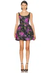 Oscar De La Renta Sleeveless Faille Mini Dress In Multi