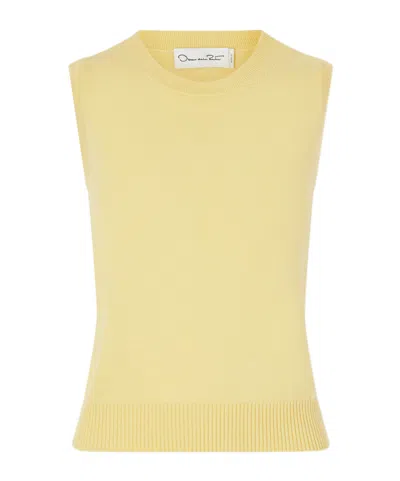 Oscar De La Renta Sleeveless Knit Waistcoat In Yellow