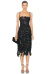 Oscar De La Renta Fern Crochet-knit Midi Dress In Black