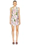 Oscar De La Renta Sleeveless Threadwork Embroidered Shift Dress In Multi