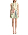 Oscar De La Renta Foxgloves Cotton Poplin Dress In Multi