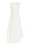 Oscar De La Renta Cotton Tweed-guipure Midi Dress In Ivory