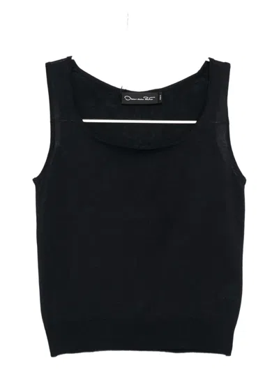Oscar De La Renta Sleeveless Tank Top In Blue