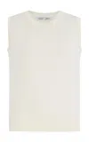 Oscar De La Renta Sleeveless Wool Sweater In White