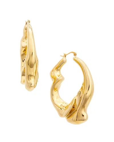 Oscar De La Renta Slim Crushed Hoop Earrings In Gold