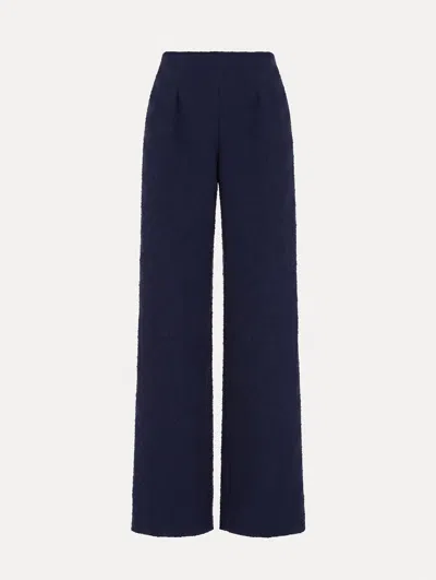 Oscar De La Renta Slub Wool Tweed Wide-leg Pant