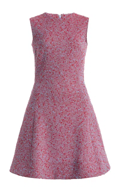Oscar De La Renta Slubby Wool-tweed Gauze Mini Dress In Multi