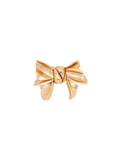 Oscar De La Renta Small Bow Brooch In Gold