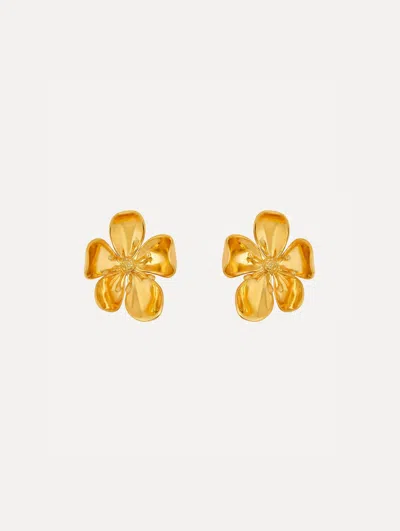 Oscar De La Renta Small Cherry Blossom Earrings