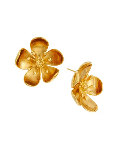 Oscar De La Renta Small Cherry Blossom Earrings In Gold