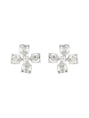 Oscar De La Renta Small Clover Earrings In Crystal