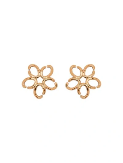 Oscar De La Renta Small O Flower Earrings In Gold