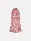 Oscar De La Renta Small Oscar Chain-link Sleeveless Blouse In Pink