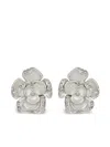 Oscar De La Renta Small Pavé Rose Earrings In Silber