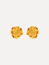 Oscar De La Renta Small Peony Clip-on Earrings In Gold