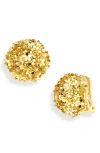 Oscar De La Renta Small Pompom Clip-on Earrings In Yellow Gold