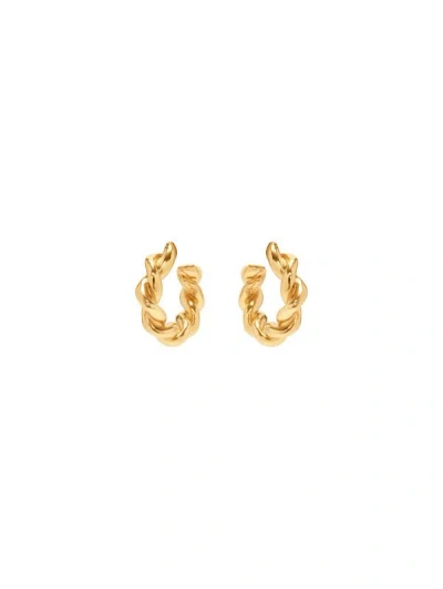 Oscar De La Renta Small Rope Hoop Earrings In Gold