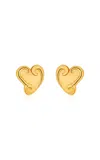 Oscar De La Renta Large Swirl Heart Earrings