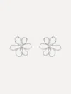 Oscar De La Renta Small Threaded Flower Earrings