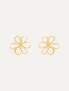 Oscar De La Renta Small Threaded Flower Earrings
