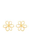 Oscar De La Renta Small Threaded Flower Earrings In Gold