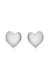 Oscar De La Renta Smooth Heart Stud Earrings In Neutral