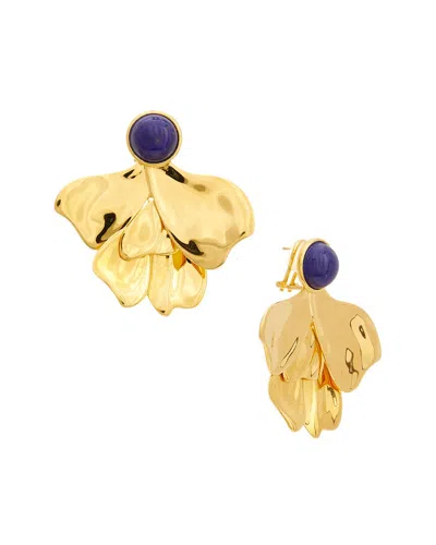 Oscar De La Renta Smooth Petal Earrings In Purple