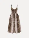 Oscar De La Renta Snake Cotton Poplin Dress