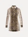 Oscar De La Renta Snake Cotton Poplin Shirt Dress