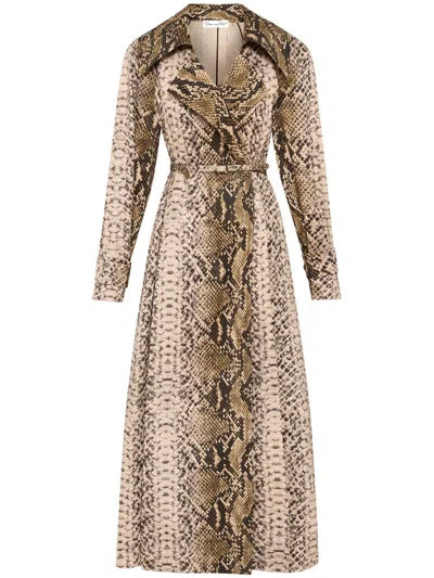 OSCAR DE LA RENTA SNAKE COTTON TRENCH COAT