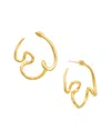 Oscar De La Renta Snake Hoop Earrings In Gold