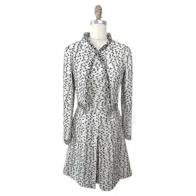 Pre-owned Oscar De La Renta Spring 2015 Runway Tweed Jacket And Dress Ensemble, Look 19 In Gray