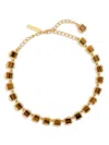 Oscar De La Renta Square Stone Necklace In Gold