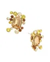 Oscar De La Renta Square Stud Earrings In Gold