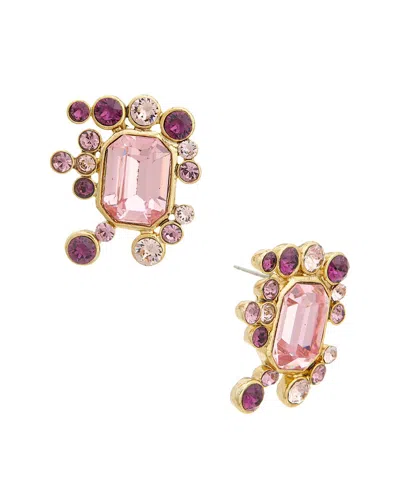 Oscar De La Renta Square Stud Earrings In Pink