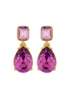 Oscar De La Renta Square Teardrop Earrings In Pink