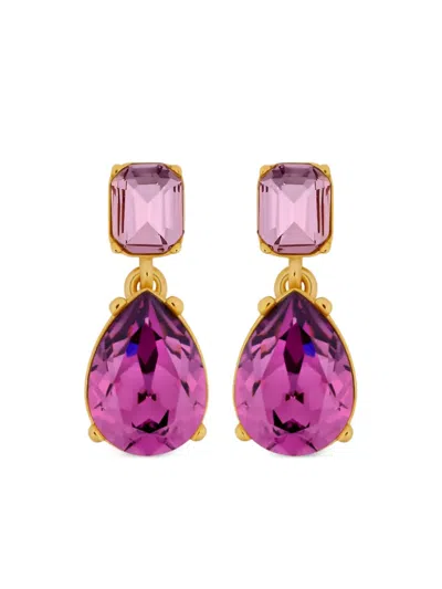 OSCAR DE LA RENTA SQUARE TEARDROP EARRINGS