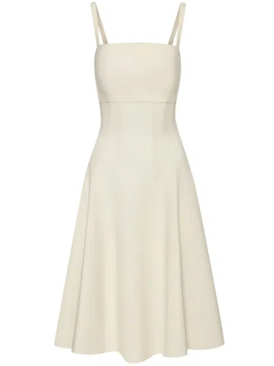 Oscar De La Renta Square-neck A-line Dress In White