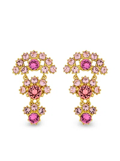 Oscar De La Renta Faceted Crystal Arch Drop Earrings In Gold