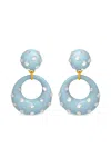 Oscar De La Renta Stones Round Earrings In Blue